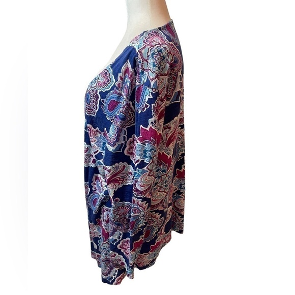 Chico's Vibrant Multi-Colored Duster Tee - Size 2 - Picture 8 of 13